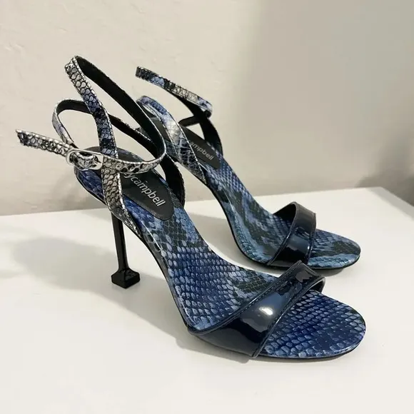 JEFFREY CAMPBELL Navy Blue Strappy Heel Sandals size 6.5