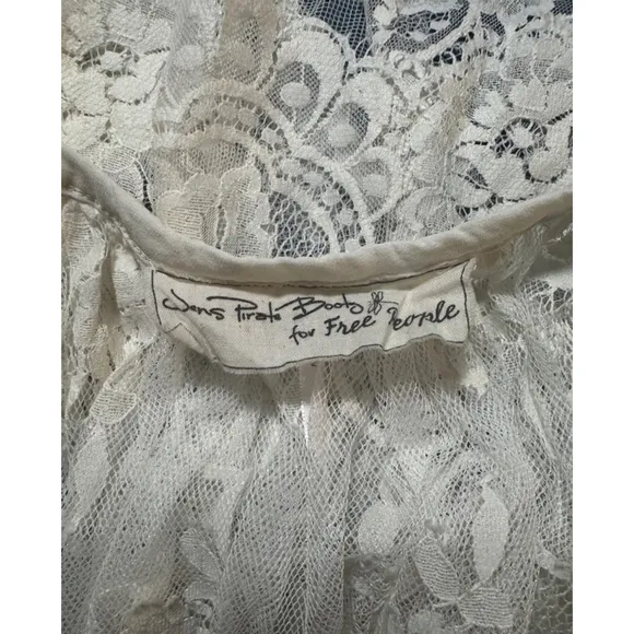 Jen’s Pirate Booty x Free People Lace Embroidered Sheer Mini Dress Size XS