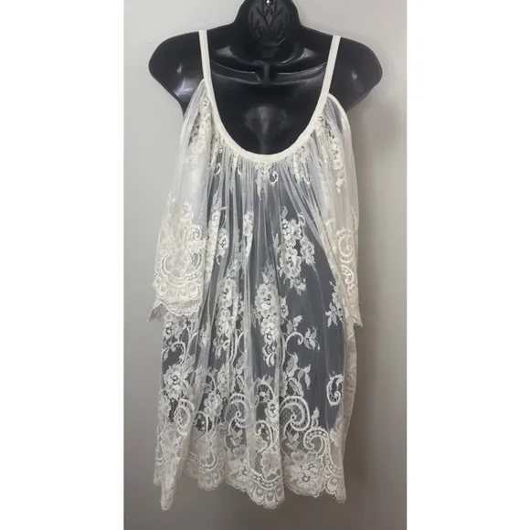 Jen’s Pirate Booty x Free People Lace Embroidered Sheer Mini Dress Size XS