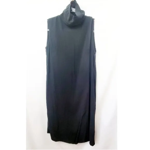 Jesse Kamm Open V-Back Mock Neck Black Dress XS | Collector’s Piece