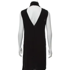 Jesse Kamm Open V-Back Mock Neck Black Dress XS | Collector’s Piece
