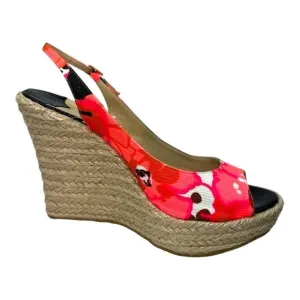 Jimmy Choo Espadrille Sandals Women’s Size 42 Wedge Peep Toe Heels Branded