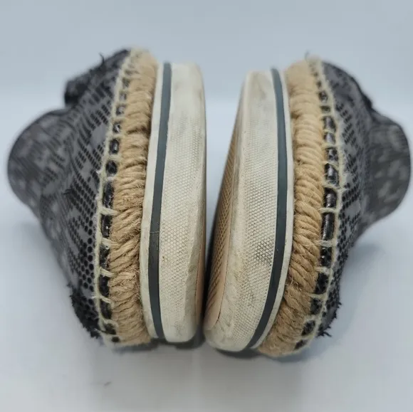 JIMMY CHOO Leather Lasercut Accents Espadrilles Size 38