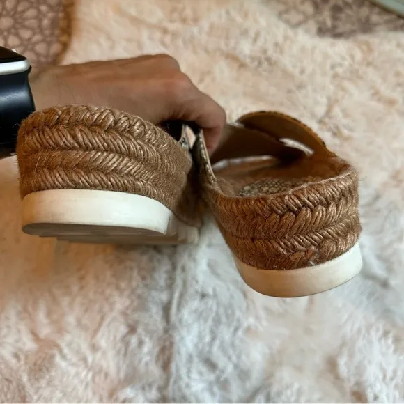 Jimmy Choo Snake Embossed Espadrille Platform Espadrille Flat Sandals 37.5