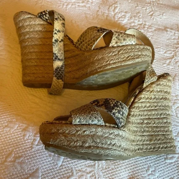 Jimmy Choo snakeskin espadrilles. Lightly loved.  Perfect with any outfit