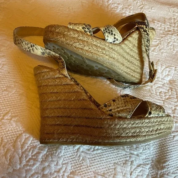 Jimmy Choo snakeskin espadrilles. Lightly loved.  Perfect with any outfit