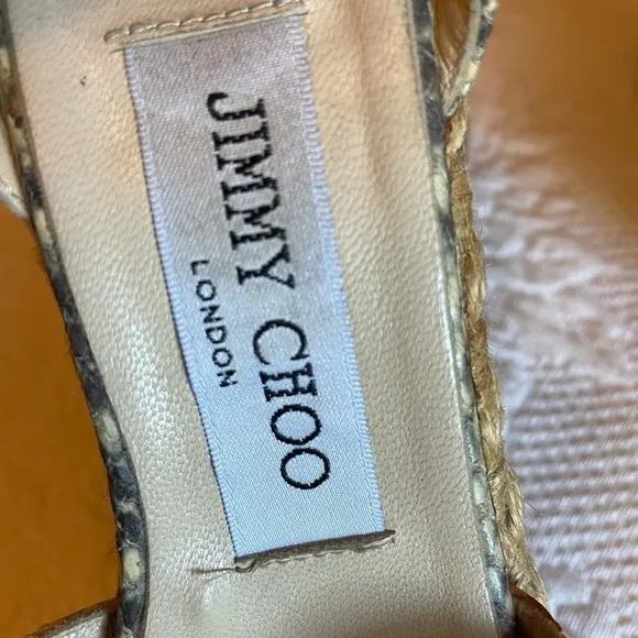 Jimmy Choo snakeskin espadrilles. Lightly loved.  Perfect with any outfit