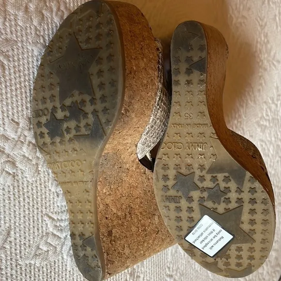 Jimmy Choo snakeskin espadrilles. Lightly loved.  Perfect with any outfit