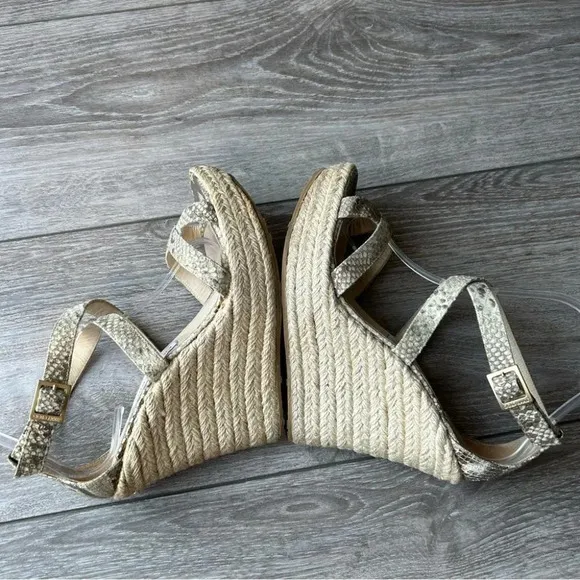 Jimmy Choo Snakeskin Espadrilles Wedge Sandals
