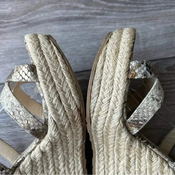 Jimmy Choo Snakeskin Espadrilles Wedge Sandals