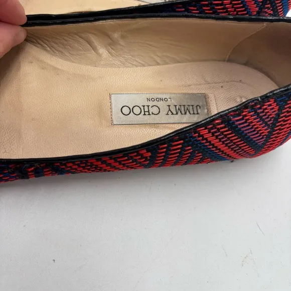 Jimmy Choo Women’s 40 Multicolor Woven Pointed Toe Alina Flats