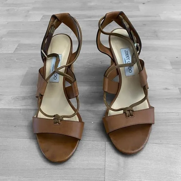Jimmy Choo Brown Strappy Sandals Size 9.5