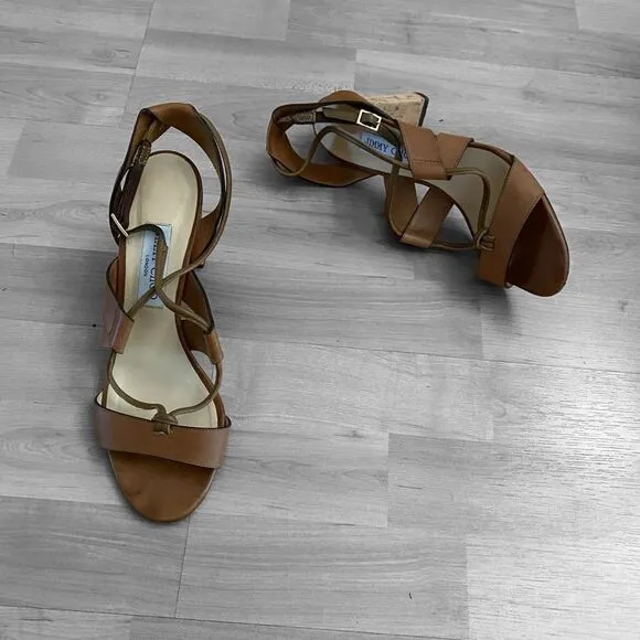 Jimmy Choo Brown Strappy Sandals Size 9.5