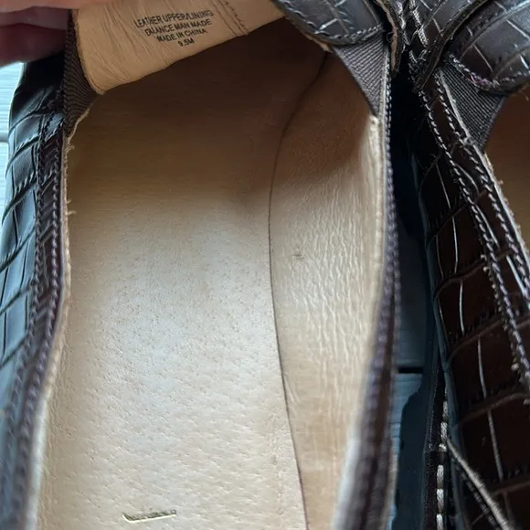 J.Ji Stephanie Chunky Loafer Leather Brown Croc Pattern size 9.5