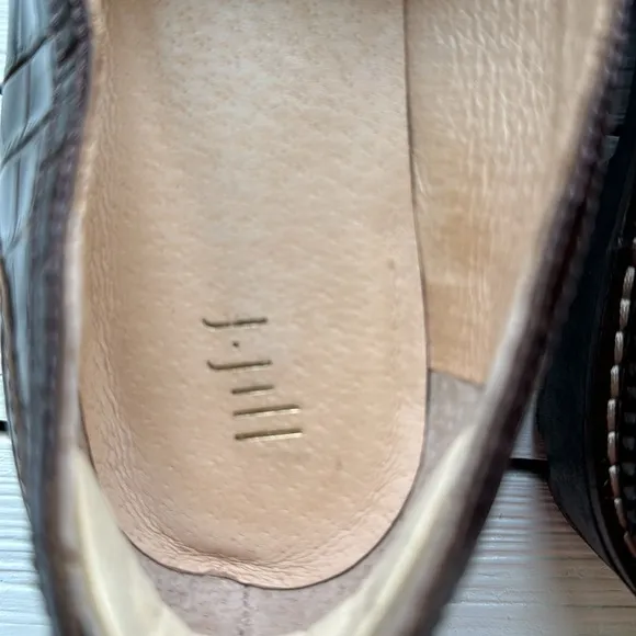 J.Ji Stephanie Chunky Loafer Leather Brown Croc Pattern size 9.5