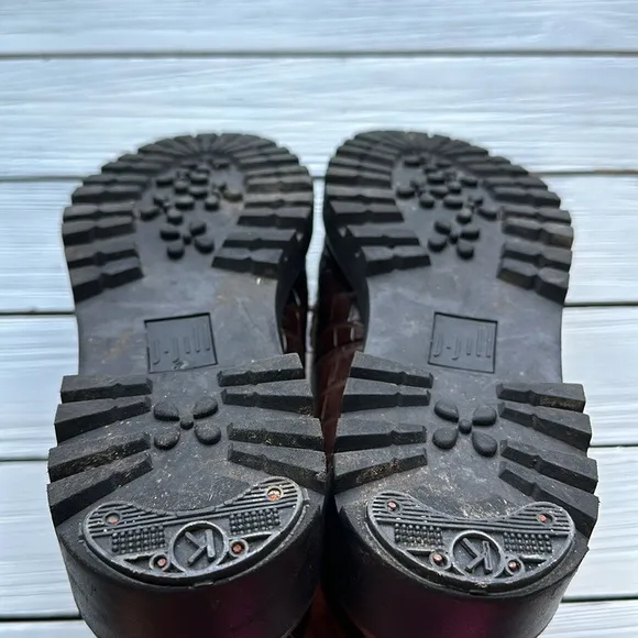 J.Ji Stephanie Chunky Loafer Leather Brown Croc Pattern size 9.5