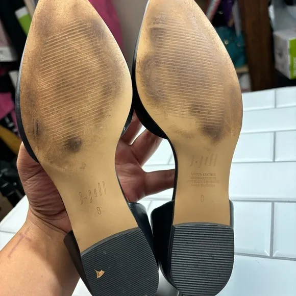 J.Jill D’Orsay Leather Pointed Toe Slip On Flats