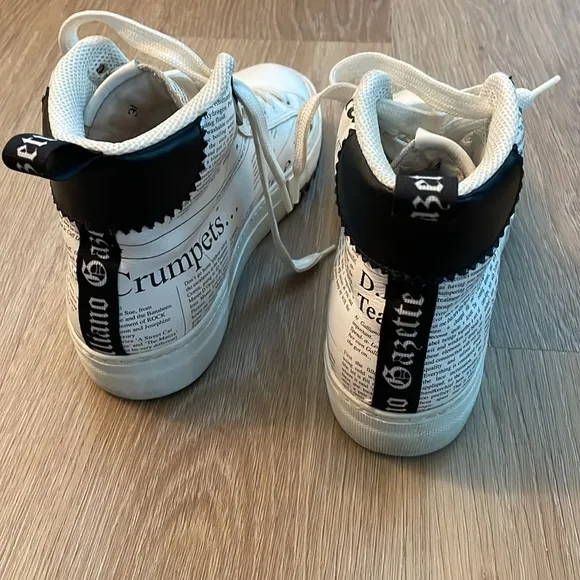 [John Galliano] White printed High-Top Sneakers