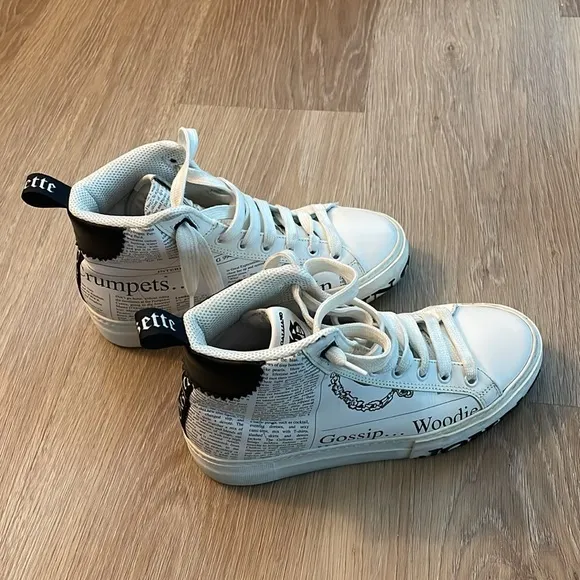 [John Galliano] White printed High-Top Sneakers