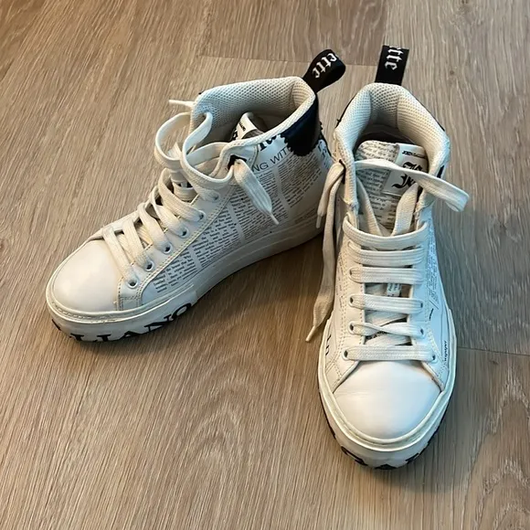 [John Galliano] White printed High-Top Sneakers