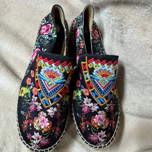 Johnny‎ Was Joshua Floral Platform Espadrilles Size 8 1/2 NEW