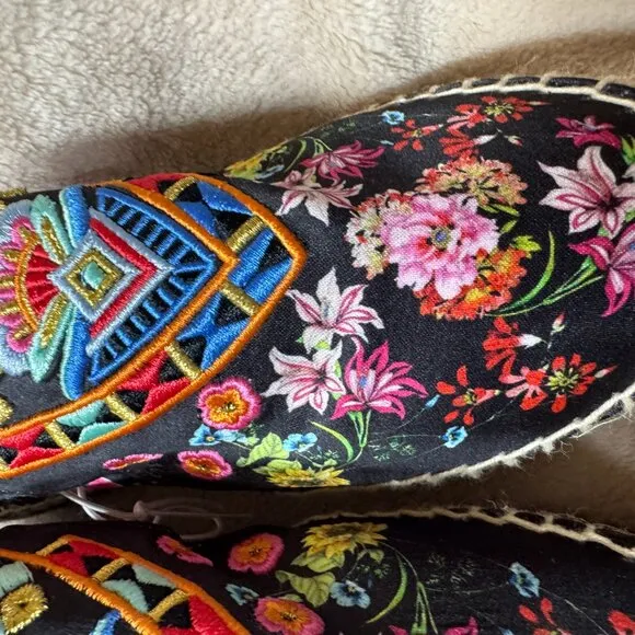 Johnny‎ Was Joshua Floral Platform Espadrilles Size 8 1/2 NEW