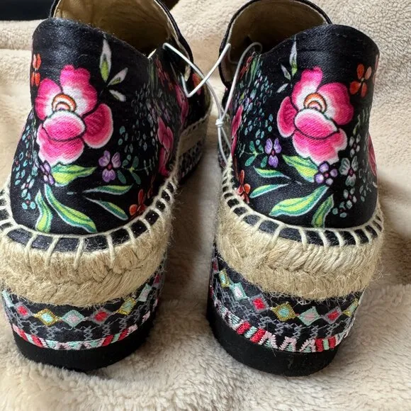 Johnny‎ Was Joshua Floral Platform Espadrilles Size 8 1/2 NEW