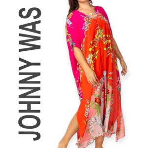 Johnny Was | L/XL | Nanya V-Neck Maxi Kaftan Dress Cover Up Robe