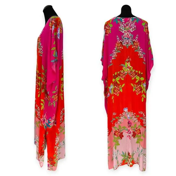 Johnny Was | L/XL | Nanya V-Neck Maxi Kaftan Dress Cover Up Robe