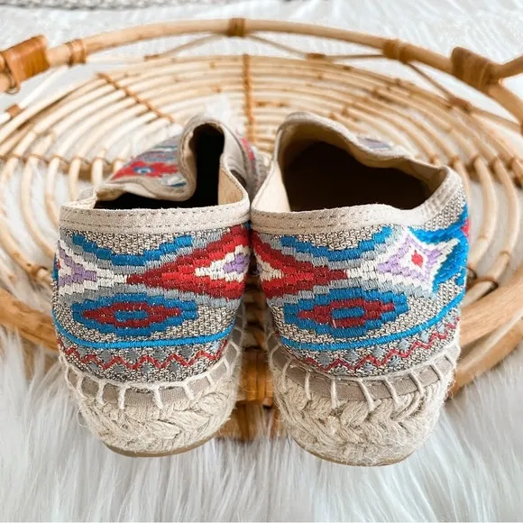 Johnny Was Nepentha Multi Espadrille Flats Jute Platform Floral Embroidery 38