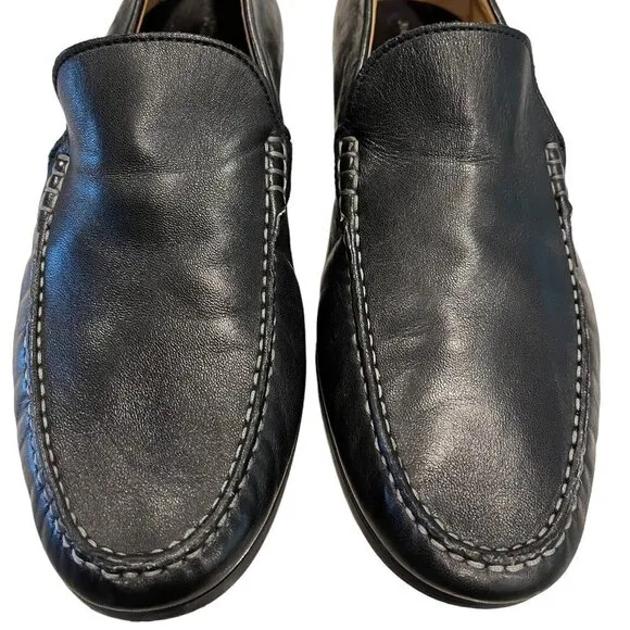 Johnson &amp; Murphy Creswell Venetian Black Sheepskin Leather Loafers