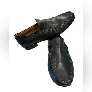 Johnson &amp; Murphy Creswell Venetian Black Sheepskin Leather Loafers