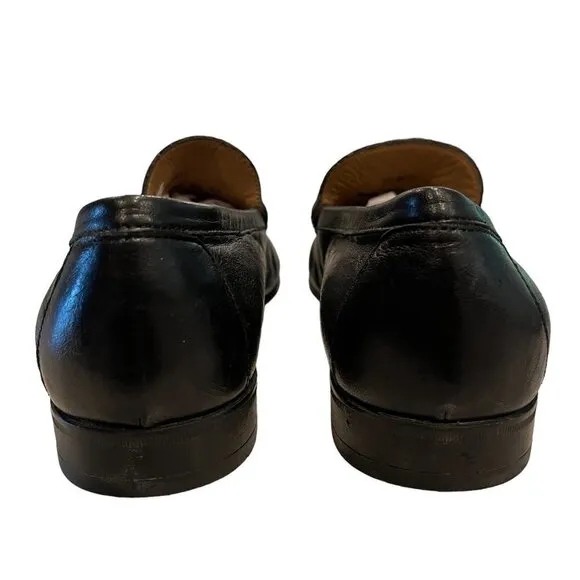 Johnson &amp; Murphy Creswell Venetian Black Sheepskin Leather Loafers
