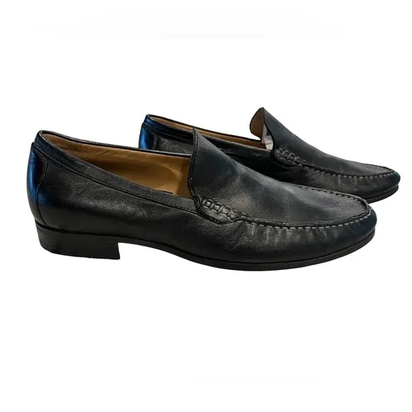 Johnson &amp; Murphy Creswell Venetian Black Sheepskin Leather Loafers