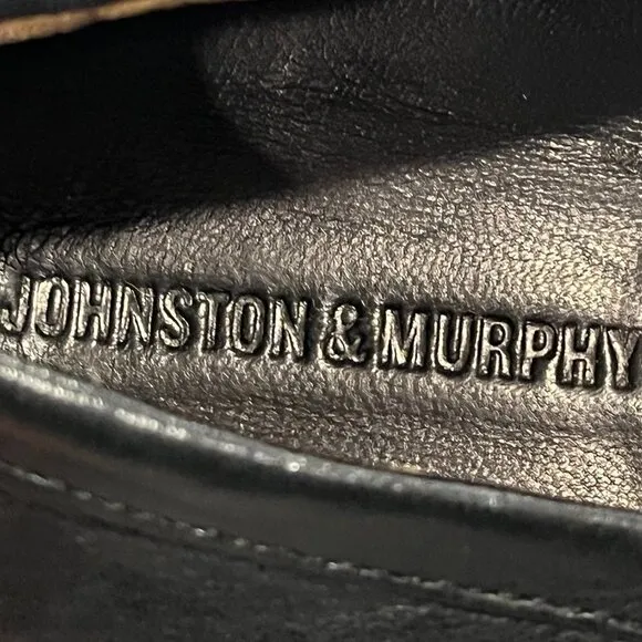 Johnson &amp; Murphy Creswell Venetian Black Sheepskin Leather Loafers