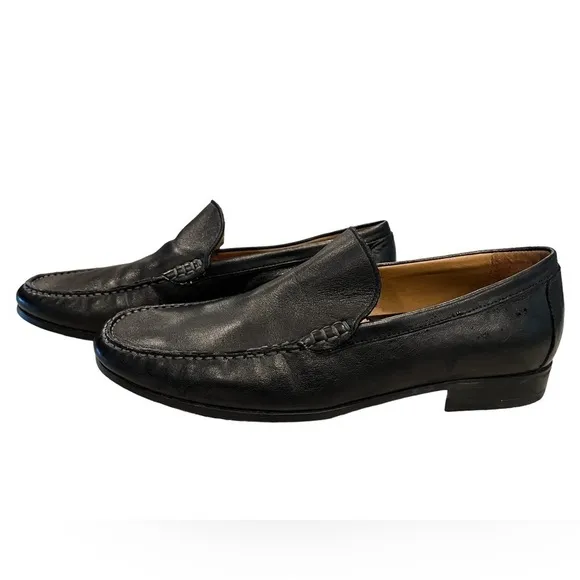 Johnson &amp; Murphy Creswell Venetian Black Sheepskin Leather Loafers