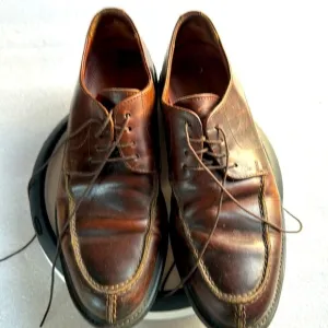 Johnston &amp; Murphy 8 Men’s Loafers Brown Leather Made in Italy Lace Up Dress Shoe