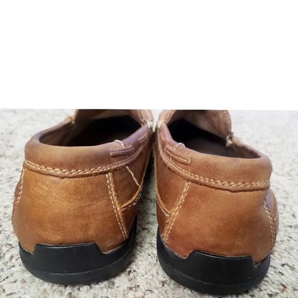 Johnston &amp; Murphy J&amp;M Men's 8.5 Brown Loafer Sheepskin Memory Foam Weaved Shoes