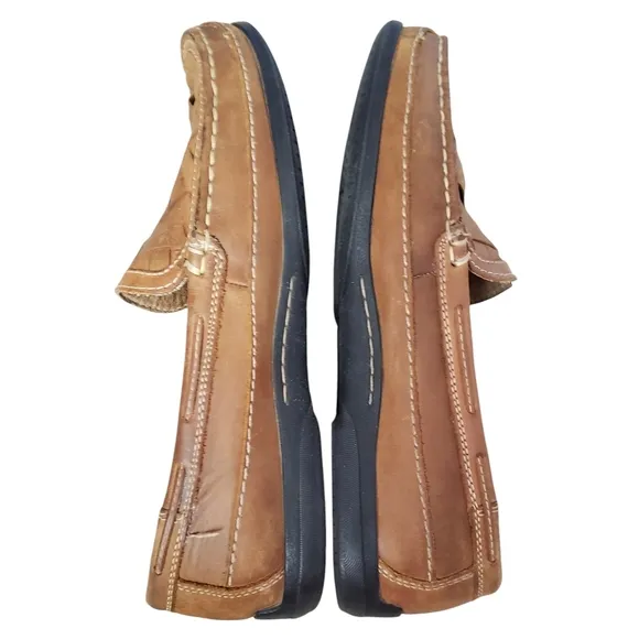Johnston &amp; Murphy J&amp;M Men's 8.5 Brown Loafer Sheepskin Memory Foam Weaved Shoes
