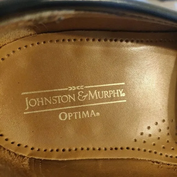 Johnston &amp; Murphy Men's Loafers Tassel Wing Tip Black Leather Size 10 Optima