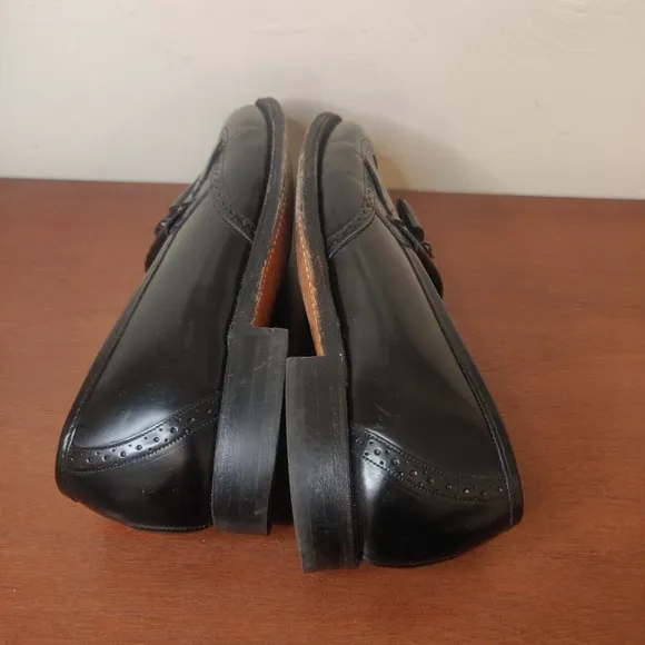 Johnston &amp; Murphy Men's Loafers Tassel Wing Tip Black Leather Size 10 Optima