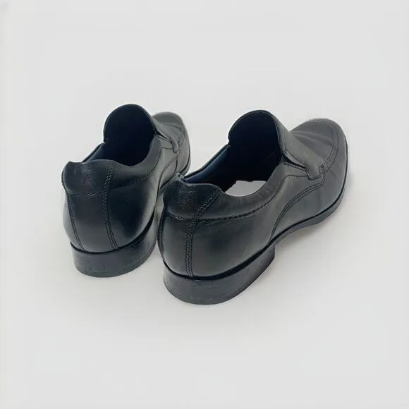 Johnston Murphy Mens Size 9.5M Black Leather Loafers Slip On Dress Shoes