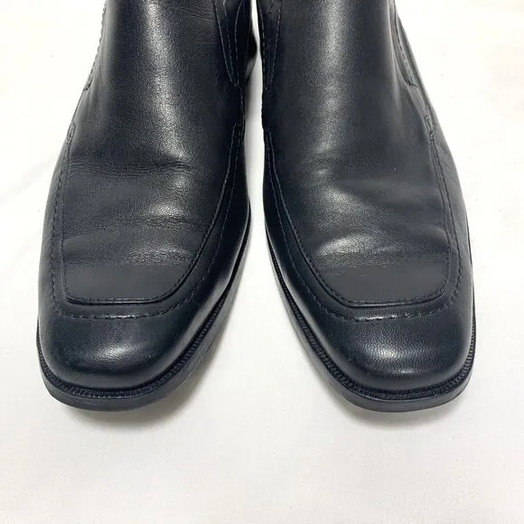 Johnston Murphy Mens Size 9.5M Black Leather Loafers Slip On Dress Shoes