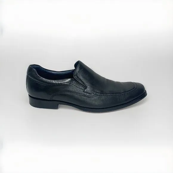 Johnston Murphy Mens Size 9.5M Black Leather Loafers Slip On Dress Shoes