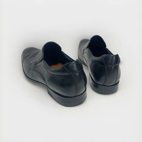 Johnston Murphy Mens Size 9.5M Black Leather Loafers Slip On Dress Shoes