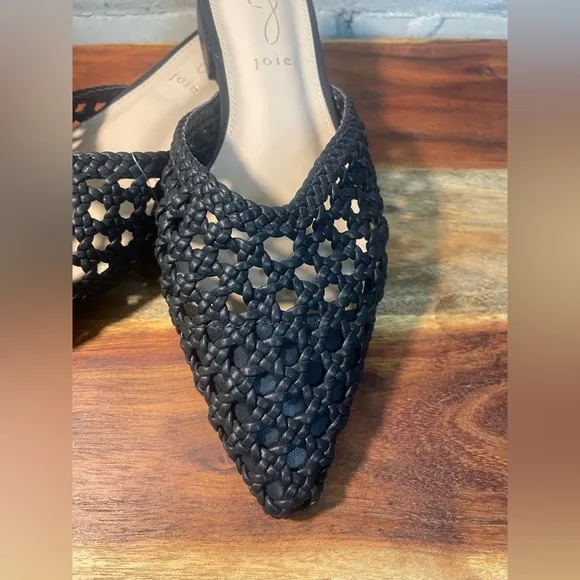 Joie, Behold Pointed Toe Woven Mules/Slides/Flats,  Black Sz 7 &amp; 7.5, NWT
