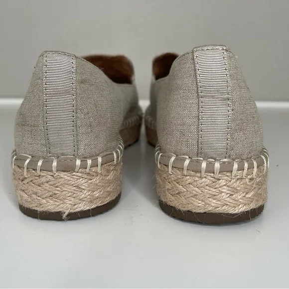 Joie Cara Linen Platform Espadrilles bohemian metallic shimmer boho slip on shoe