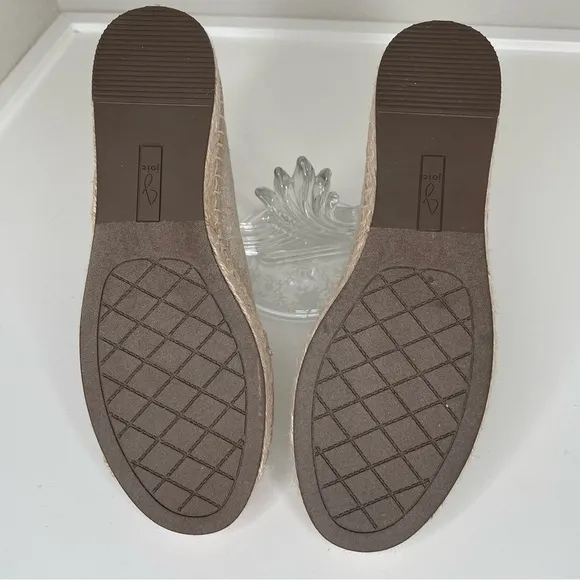 Joie Cara Linen Platform Espadrilles bohemian metallic shimmer boho slip on shoe