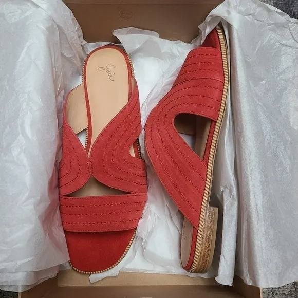 JOIE Paetyn sandals  suede red   10