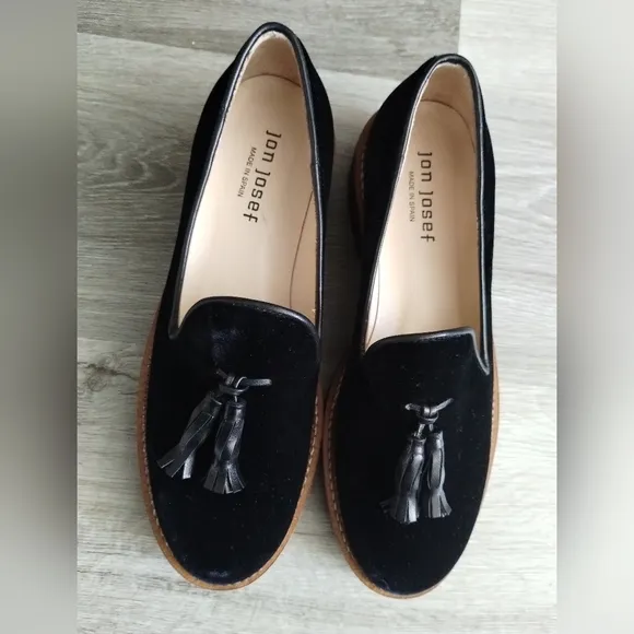 Jon Josef Black Tassel Loafers 7